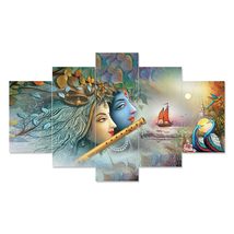 India at your Doorstep Soulful Serenade Captivating Radha Krishna Wall Art Infus - £50.32 GBP