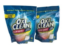Lot 2 OxiClean Color Boost Color Brightener Stain Remover Power Paks 10 Ct - $34.99