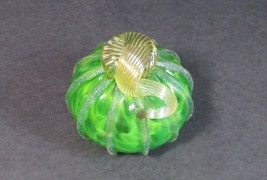Original Signed Art Glass Green Pumpkin, Gourd or Squash - £43.24 GBP