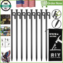 Unbreakable 12-Inch Steel Tent Pegs - 8 Heavy-Duty Stakes for All Ground... - $525.30 MXN