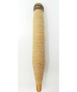Loom Holder Spindle With Wool Like Tan Thread Vintage Wood - £14.88 GBP