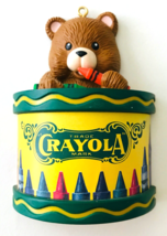 Crayola Crayons Christmas Ornament Teddy Bear Playing Drum Binney &amp; Smith 1992 - £9.18 GBP