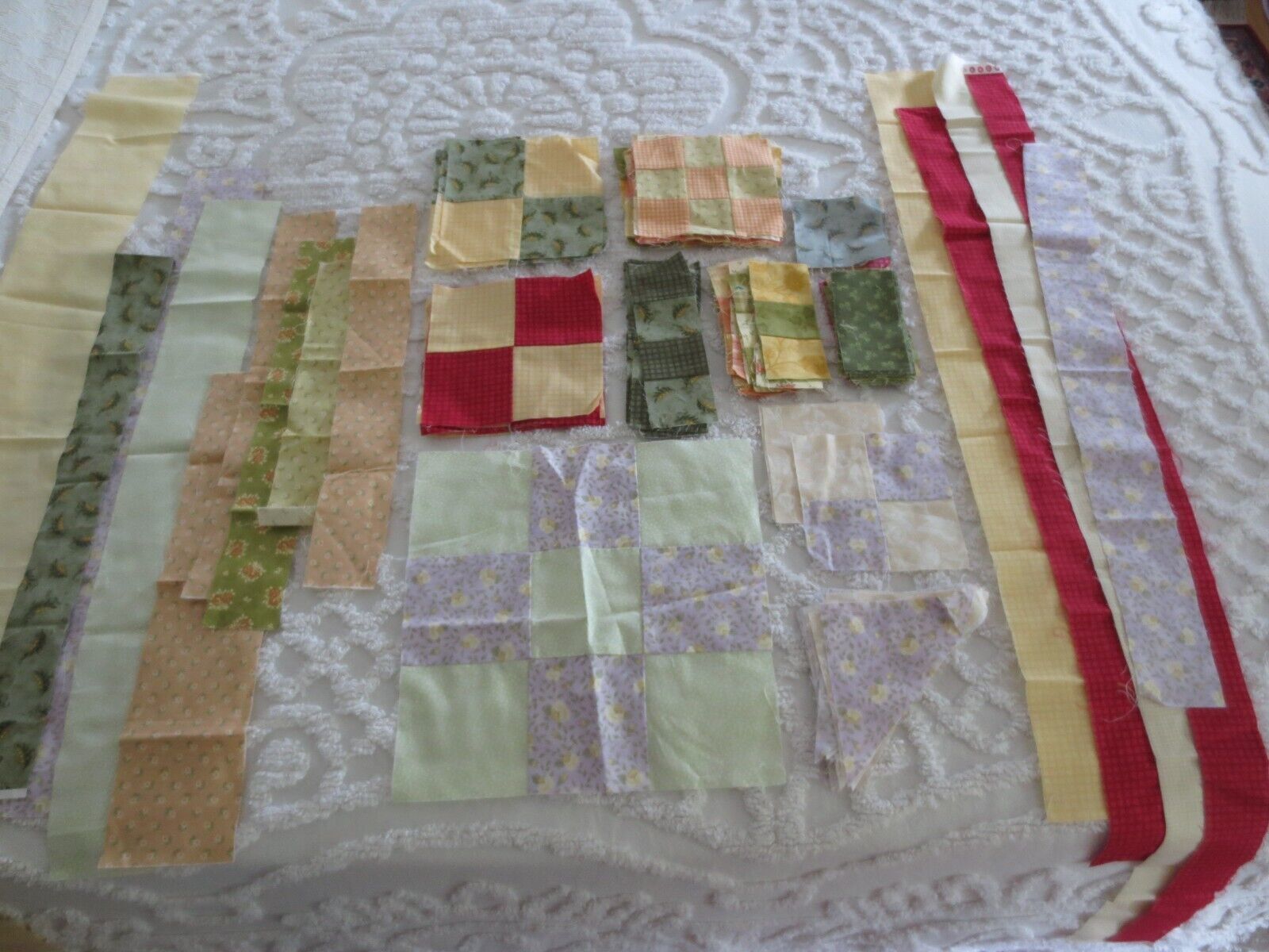 13 oz. NEW PRE-CUT Cotton Print PATCHWORK  QUILT Shapes &amp; Strips - $11.88