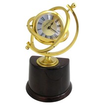Howard Miller Gimbal Gold Desk Clock Swivel Time Turner Maritime Brass - £27.82 GBP