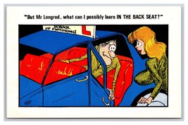 Comic Risqué Woman Takes Driving Test From Back Seat UNP Chrome Postcard L19 - £5.65 GBP