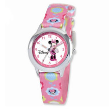 Disney Kids Minnie Mouse Printed Fabric Band Time Teacher Watch - $39.00