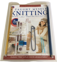 Boye Knit Kit I Taught Myself Knitting Book Single Point Needles sz 6 8 Holder - £11.18 GBP