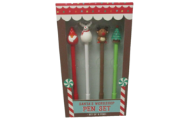 Santa Claus Workshop Christmas Pen Set of 4 - £11.76 GBP
