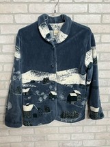 VTG St johns bay Woman’s sweater Fleece Shacket ￼Size L Blue  ￼Southwest Jacket - £26.36 GBP