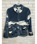 VTG St johns bay Woman’s sweater Fleece Shacket ￼Size L Blue  ￼Southwest... - £26.47 GBP
