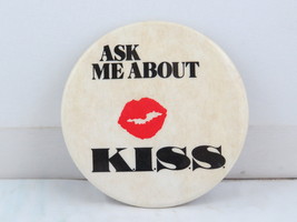 Vintage Radio Station Pin - Ask me about Kiss (FM) Chilliwack BC - Celluloid Pin - £11.99 GBP