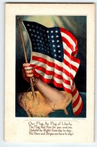 4th Of July Postcard Reaching From USA Map Patriotic Our Flag Liberty Series 4 - £13.44 GBP