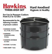 Hawkins Hard Anodised 3-Dish Set Cooker Separator- Black (ADS65) FREE SHIP - £39.07 GBP