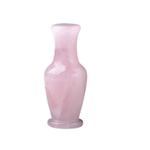 12&quot; Rose Quartz Flower Vase Crystal Gemstone Centerpiece Living Room Decor - £1,562.95 GBP