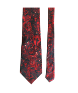 Handmade Italian Silk Tie Abstract Art Bold Red Multi Color Classic Length - $31.22 CAD