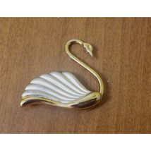 Elegant Carla Sterling Silver &amp; Gold Swan Brooch Pin. Sky - $58.39
