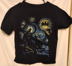 Batman Starry Night T Shirt Mens Size Small Black DC Comics Van Gogh Graphic Tee - £7.62 GBP