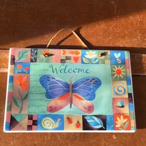 Estate Blue Green Orange Brown Nature Inspired Porcelain BUTTERFLY Welco... - $11.29