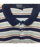 Polo by Ralph Lauren Mens Striped Collared Polo Shirt Blues and White Si... - $257.99 MXN