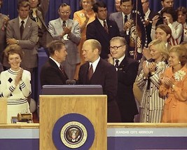President Gerald Ford with Ronald Reagan at 1976 RNC Convention Photo Print - $8.99