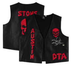 Stone Cold Steve Austin Autographed WWE Black &amp; Red DTA Vest Fanatics - £387.73 GBP