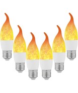 Lpraer 6 Pack E26 LED Flame Effect Light Bulbs 3 Modes Flickering Flame Tip - £33.05 GBP