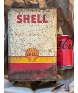 Vintage Shell Oil Company Metal Can 1 Gallon 3.79 Litter Petrofina - $55.43