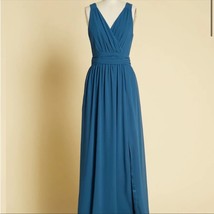 NWT MODCLOTH Embracing Grace peacock blue maxi bridesmaid formal dress size 8 - £49.83 GBP