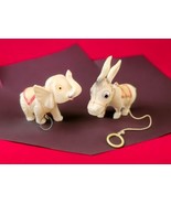 Vintage 40s Celluloid Donkey &amp; Elephant Nodder Toys  Made In Occupied Ja... - £59.02 GBP