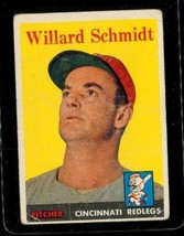 Vintage BASEBALL Trading Card TOPPS 1958 #214 WILLARD SCHMIDT Cincinnati... - $10.67