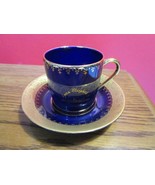 Limoges Castel France Cup/Saucer Queen Elizabeth II Souvenir Rare Cobalt... - $76.47 CAD