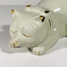 Formalities Ceramic Sleeping Cat w/ Floral Designs Baum Bros 7.25&quot; Long ... - £9.71 GBP