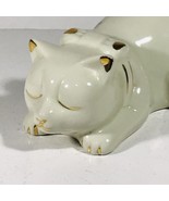 Formalities Ceramic Sleeping Cat w/ Floral Designs Baum Bros 7.25&quot; Long ... - £9.59 GBP