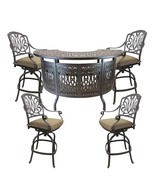 Patio bar set Elisabeth outdoor furniture 5pc 1 table and 4 swivel bar s... - £2,300.45 GBP