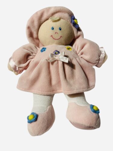 Kids Preferred Plush Pink Baby Doll Lovey 11" 90301 Kira Flowers 2003 Daisy Hat - £10.05 GBP