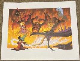 Disney LE #220/1500 Fantasia Art Print Cast Member Exc Mickey Scar Jafar... - $494.99