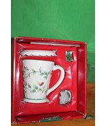 Pfaltzgraff Covered Winterberry Tea Cup With Strainer Infuser Gift Set - £23.36 GBP