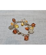 Vintage Autumn Amber Tone Silver Tone Bracelet, 2.25&#39;&#39; Diameter - $9.51 CAD