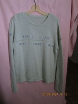 Cherokee Women’s Embroidered Light Green Sweater XL - $10.00