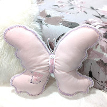 Filled Pillow Butterfly Shaped Embroidered Baby Girl Decorative Bedroom ... - £20.45 GBP