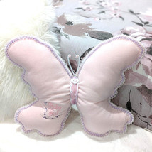 Filled Pillow Butterfly Shaped Embroidered Baby Girl Decorative Bedroom ... - £22.58 GBP