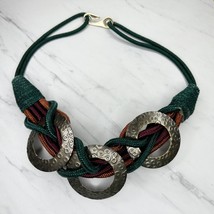 Vintage Hammered Metal and Rope Sash Belt Size Small S Womens - £15.81 GBP