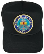 Brown Water Navy W/Vietnam Ribbon HAT - Black - Veteran Owned Business - £13.30 GBP