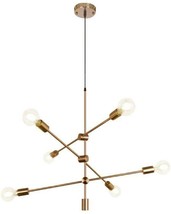 6 Lights Modern Pendant Ceiling Lighting Home Interior Brass Sputnik Chandelier - £130.10 GBP