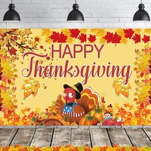 Happy Thanksgiving Extra Large Fabric Sign Poster Banner Backdrop With Pumpkin M - £10.24 GBP