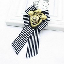 Unisex NO2 Brooch Bowknot Plated Trendy British Navy Badge Collar Ribbon Pin - $5.52