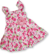 Pink Tangerine Girls Dress 4X XXS Sundress Sleeveless Tiered Ruffle Floral USA - $28.39