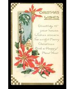 Vintage Postcard 1925 Christmas Taylor's Store Virginia Cancel Poinsetti... - $12.86