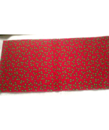 Fabric Red Rooster &quot;Berries&quot; Holly Ivy Lime Green on Christmas Red 8&quot; x ... - $2.78 CAD