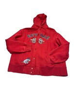 Disney Eeyore Hoodie Men Medium Red Cotton Fleece Lined Pockets Long Sleeve - £16.22 GBP